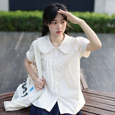 taobao agent Summer clothing, sexy doll, spring shiffon top, doll collar, puff sleeves