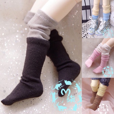 taobao agent BJD humanoid doll dolls with socks 4 points of giant baby two -color stitching pile socks a total of three -color msd