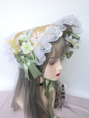 taobao agent Multi -color straw hat flat hat lolita elegant tea club pastoral multi -layer lace Ponte gorgeous bnt handicon