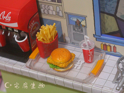 taobao agent Sattack RE-MENT Doraemon Burger Burring Youth DAYS French fries OB24 small cloth azone Xinyi doll available