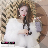 Áo lông nữ ngắn đoạn mùa thu và mùa đông dày ấm 2018 phiên bản Hàn Quốc mới của áo khoác lông cáo giả lông trắng áo choàng lông ngắn