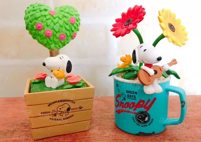 [现货 日本snoopy限定盲盒！植物系列～超级可爱盆栽造型摆件！]