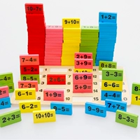 3-4-5-6 tuổi bé hoạt động kỹ thuật số xây dựng khối domino trẻ nhỏ toán học giáo dục sớm đồ chơi giáo dục xe đồ chơi cho bé