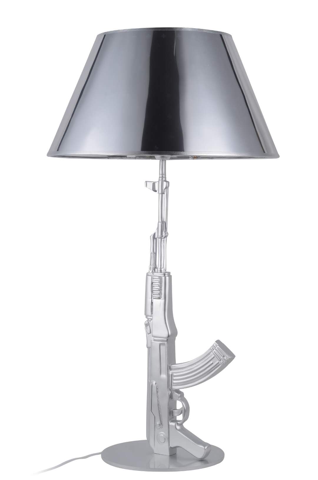 Shot Spray SilverItaly Gun _ LoungeTablelampGun | Long gun Floor lamp AK47 Desk lamp