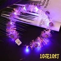 Золотое шелковое цветочное кольцо фиолетового цвета