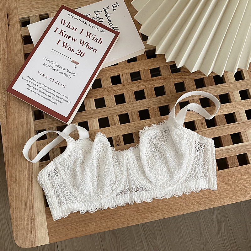 Off WhiteHundred yuan quality ~ cabinet goods ! 【 wall crack recommend 】 ultrathin white Lace Bras  Mild steel ring Underwear