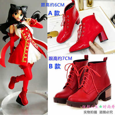 taobao agent ◆ Fate/Grand Order Tosaka Concept Dress Magic Ruby Cosplay Shoes Red Boots