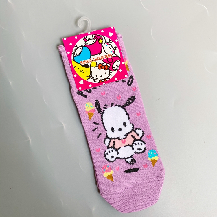 Purple PC Dog4 double free shipping foreign trade girl solar system Spring and summer melody Cartoon PC dog Straight board Socks lovely Soft sprout sanrio