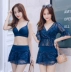 Áo tắm nữ ba mảnh Hàn Quốc nhỏ thơm bảo thủ học sinh nhỏ mặc bikini tươi chia áo tắm che bụng đã mỏng - Bikinis đồ bơi nữ dạng quần cạp cao Bikinis