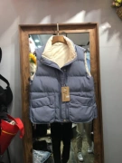 919 2018 mùa đông mới hoang dã giản dị bốn màu đứng cổ áo vest màu rắn túi lớn áo ngắn nữ