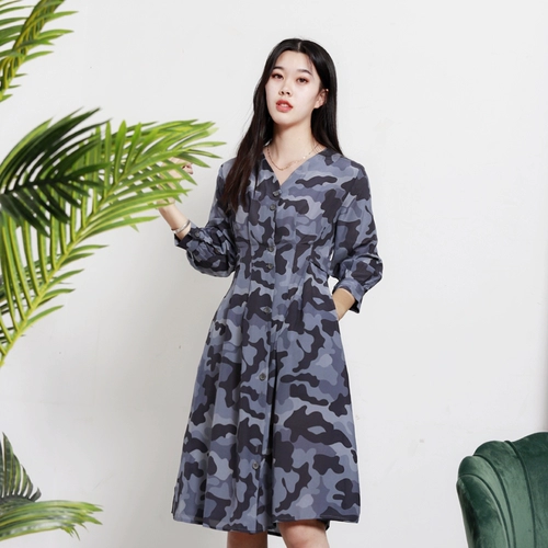 Летняя шелковая рубашка, платье, высокая талия, V-образный вырез