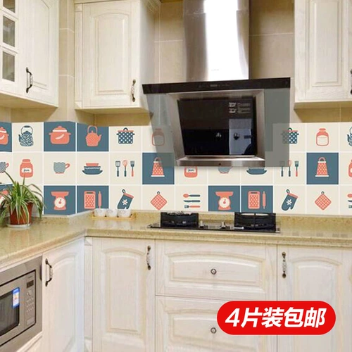Семейная самоклеющаяся термостойкая наклейка, плита, водонепроницаемая кухня на стену, обои, 4 штук
