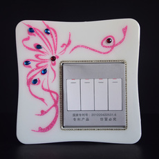 Декор для выключателя pvc镶钻水晶开关贴开关套保护套创意墙贴插座贴墙贴水钻欧式丝带 Rain home