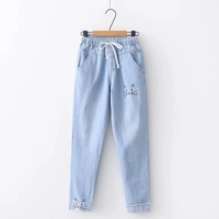 Весенние японские свежие штаны для школьников, джинсы, повседневные брюки, городской стиль, с вышивкой