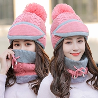 Зимняя удерживающая тепло шерстяная милая вязаная шапка, в корейском стиле