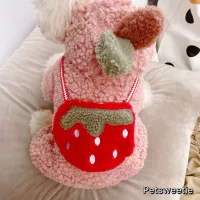 Клубника, осенняя утепленная бархатная удерживающая тепло куртка, домашний питомец