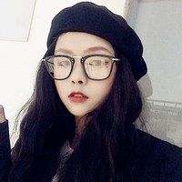 Интернет -знаменитость бокс коробка женская корейская версия круглая лицо Маленькая рама, простые плоские световые зеркало ретро -харакуки ульзонг грики миопии