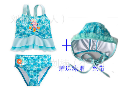 Split Aisha, Send HatClearance Children's wear girl Swimsuit mermaid Princess Dress children Swimwear princess lovely Zhongda Tong Split body Swimsuit