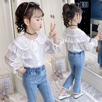 Рубашка, осенний детский жакет, коллекция 2021, подходит для подростков, в корейском стиле, свободный крой, детская одежда