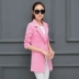 Phiên bản Hàn Quốc của bộ đồ dài nhỏ phù hợp với áo khoác nữ dài tay 2018 mới xuân hè Thu nhỏ phù hợp với nữ size lớn giải trí áo khoác nữ cao cấp Business Suit