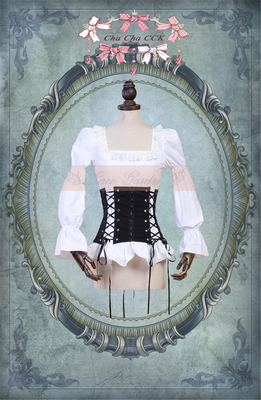 taobao agent Classic universal retro black and white brace, belt, Lolita style, simple and elegant design, punk style