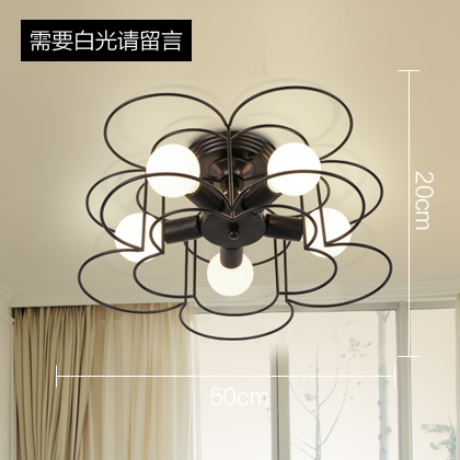 Five Black Heads With 9W LED White LightNorthern Europe Simplicity Modeling lamp Ceiling lamp living room lamps Iron art a chandelier Children's room bedroom room lamps and lanterns restaurant Lighting
