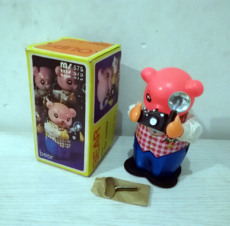 Игрушка 老玩具怀旧收藏老铁皮玩具 小熊拍照