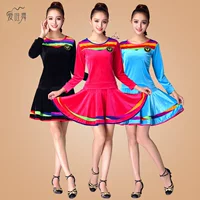 Love Wei Dance Mới Hàn Quốc Gold Velvet Square Dance Trang phục Set Quần áo dành cho người lớn Dance 171307 - Quần áo tập thể hình quần short tập gym nữ