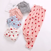 Quần pyjama nữ mùa đông flannel kích thước lớn quần nhung san hô quần cộng với nhung đảo nhung mùa thu và quần nhà mùa đông quần dài nữ