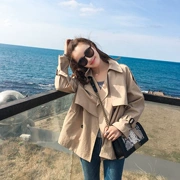 Mùa xuân và mùa thu áo ngắn của phụ nữ Hàn Quốc phiên bản 2018 new loose ulzzang sinh viên ngắn single-layer harbor áo gió mỏng