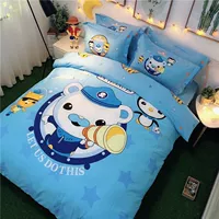 Tàu ngầm nhỏ cột bông bốn bộ set 1,5 phim hoạt hình cậu bé 1,8 tấm chăn bao gồm chăn bông Địa Trung Hải - Bộ đồ giường bốn mảnh bộ ga giường