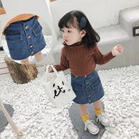 Весенняя джинсовая юбка для девочек, осенняя мини-юбка, 2020, в корейском стиле, 1-3 лет, в западном стиле