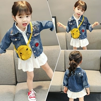 Осенняя джинсовая детская куртка для девочек для выхода на улицу для отдыха, в корейском стиле, 2019, 1-5 лет