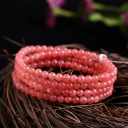 Ice Red Stone Bracelet Crystal Wang Peach Blossom Multi-Circle Single Ring Vòng đeo tay pha lê Argentina tự nhiên - Vòng đeo tay Clasp