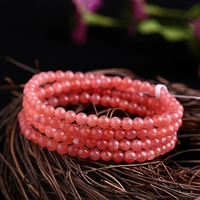 Ice Red Stone Bracelet Crystal Wang Peach Blossom Multi-Circle Single Ring Vòng đeo tay pha lê Argentina tự nhiên - Vòng đeo tay Clasp đá mắt hổ