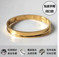 Vòng đeo tay bằng da chất lượng cao Vòng đeo tay bằng thép không gỉ mạ vàng - Vòng đeo tay Cuff vòng tay vàng nam