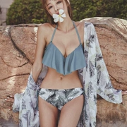 2019 Hàn Quốc mùa xuân nóng nhỏ nước hoa đồ bơi nữ ba mảnh phù hợp với cặp đôi đồ bơi bãi biển quần tụ tập kích thước áo tắm ngực - Vài đồ bơi