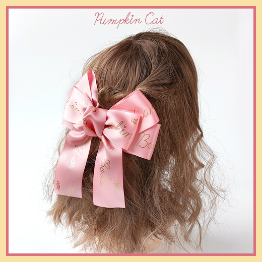 Big Bow Clip - Pink (One)【 Slow mass 】 Pumpkin cat Candy Boxes lovely Gift box Headwear hair hoop Small things Neck ring KC