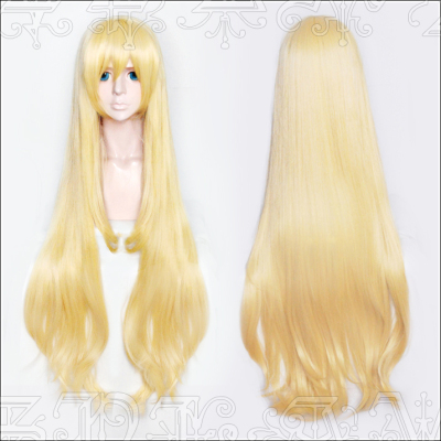 taobao agent [Rabbit Dimension] Goblin Killer Hunter Hunter Swordsman cos wig 1 meter long hair light golden color