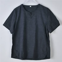 Шарф, рубашка, ретро летняя футболка с коротким рукавом, топ, китайский стиль, короткий рукав