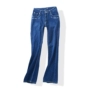34923 mùa xuân mỏng thấp eo micro-horn rửa jeans thời trang Hàn Quốc dính khoan nữ quần Tháng Bảy 3 short jean nữ