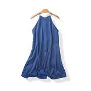 36853 mùa hè mới nữ Hàn Quốc phiên bản của dây đeo đơn giản dây đeo váy bãi biển váy lỏng váy dài ngày 14 tháng 7