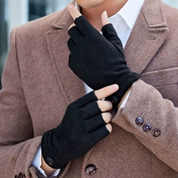 Мужские утепленные удерживающие тепло зимние ветрозащитные перчатки, без пальцев