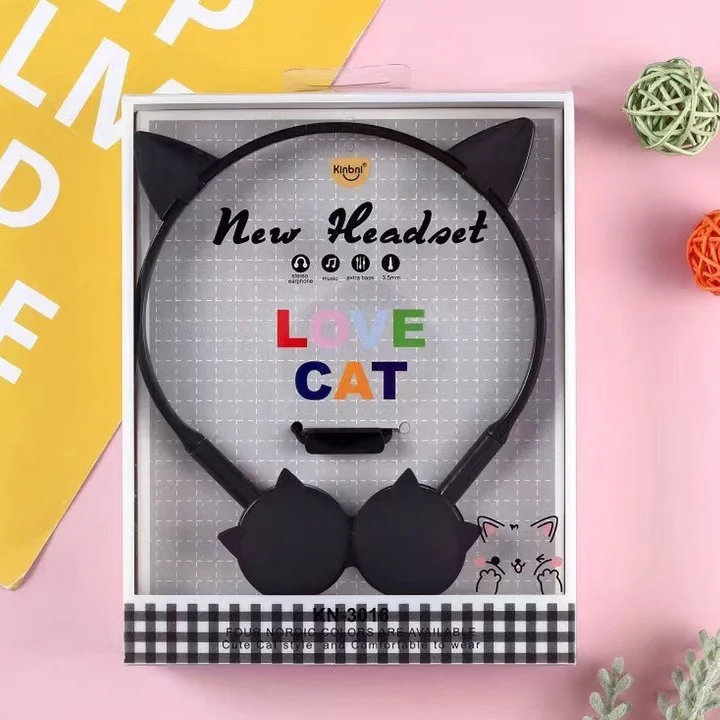 Cute Meow Black HeadwearKorean version lovely Cartoon cute Rabbit rabbit Totoro motion Hanging ear type Headwear music girl student personality originality headset