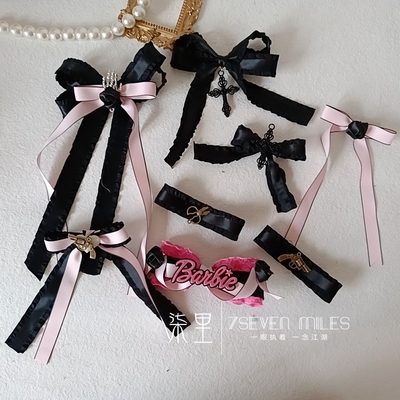taobao agent Diablo Gothic Loli Wind Black Rose Bow Ghost Claw Clason Clason Clamping Small Things