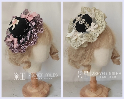 taobao agent Golden hairgrip with bow, graduation party, Lolita style, floral print
