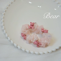 Мультяшная розовая милая детская резинка для волос из жемчуга, в корейском стиле, с медвежатами