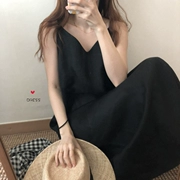 [BP] Hàn Quốc INS tối giản, lười biếng, đẹp, đi nghỉ mát, làm mới bông và vải lanh khai thác đầm, ba màu sắc