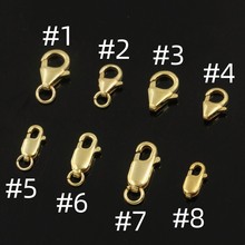США 14K Золотой хвост пряжка омара пряжка длинная пряжка браслет ожерелье DIY аксессуары пряжка