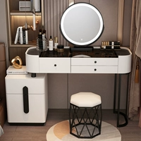 Черно -белый 120 черный стеклянный таблица+два шкафа+умное зеркало+птичье гнездо